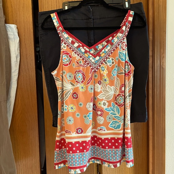 Trulli size L floral sleeveless tank top - Picture 1 of 7